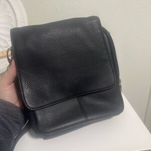 HOBO International Pebbled Black Leather Crossbody Bag